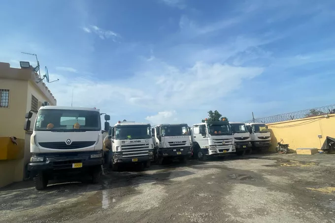 Customer trucks parked in a row after fitting.