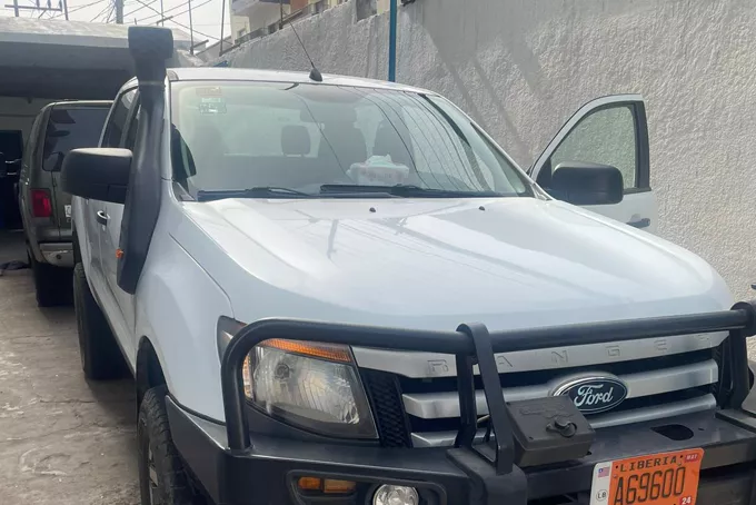A fitted pickup on a customer’s yard.